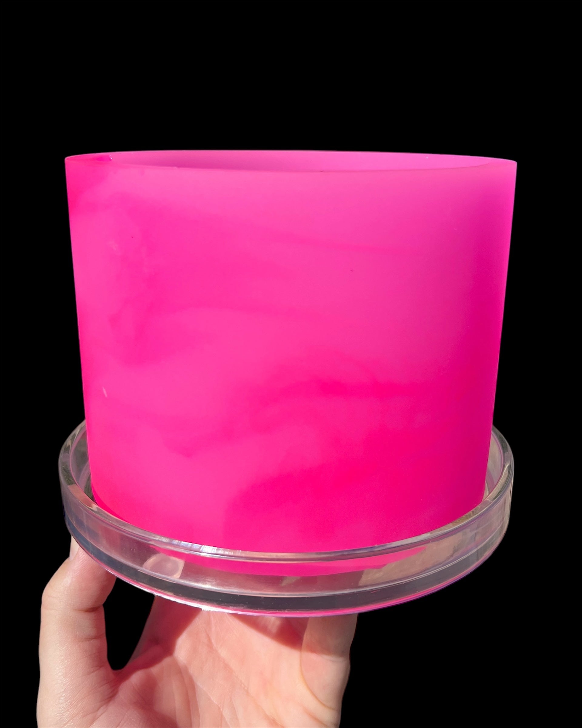 hot pink plant pot Hot Pink Monochromatic Resin Planter - 6 Inch Handmade Plant Pot
