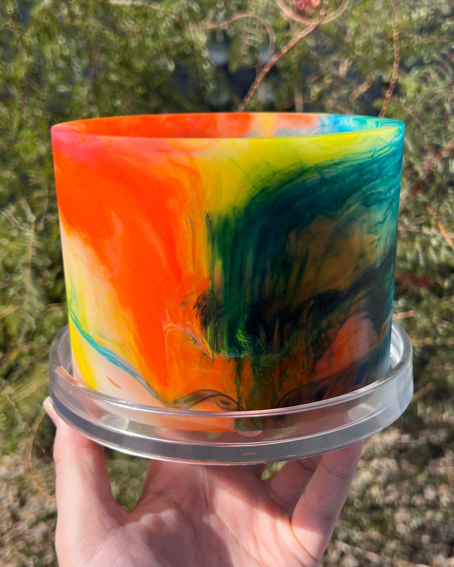 handmade resin plant pot 6 inch indoor planter with drainage