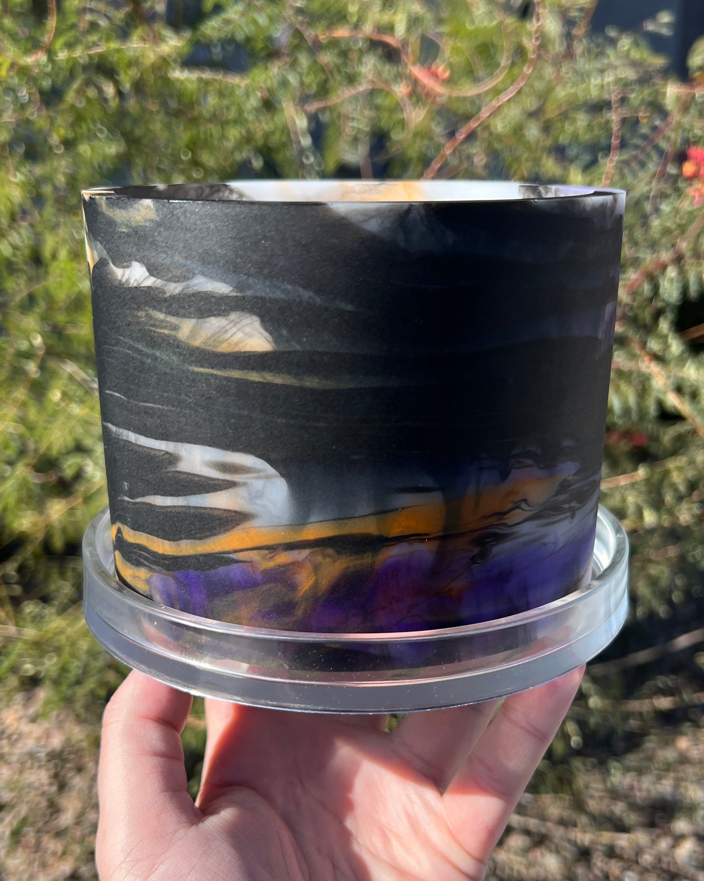 handmade resin plant pot 6 inch indoor planter with drainage