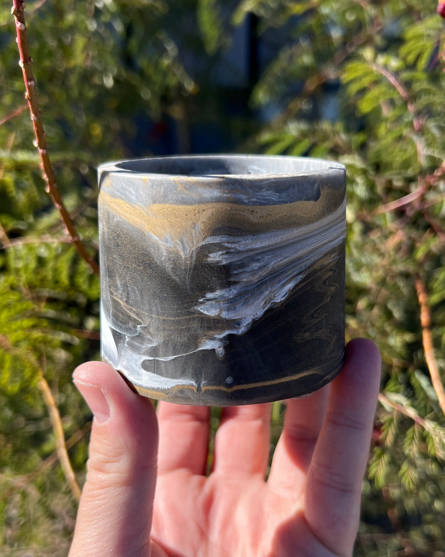 handmade resin plant pot 2.5 inch mini cactus succulent indoor planter with drainage