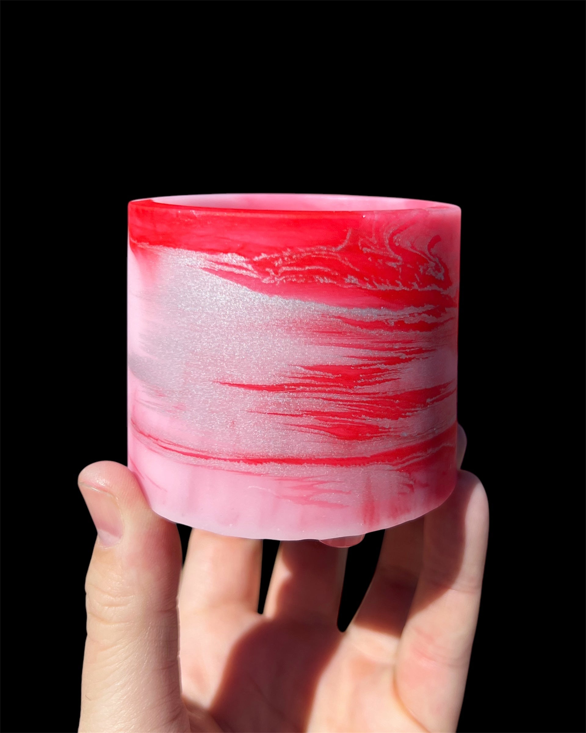 pink indoor plant pots Baby Pink, Red & Silver Mini Resin Planter