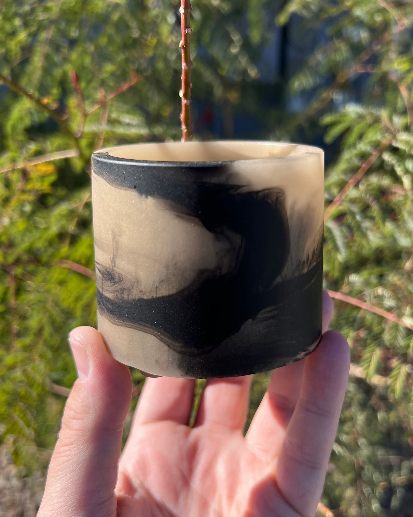 handmade resin plant pot 2.5 inch mini indoor planter with drainage