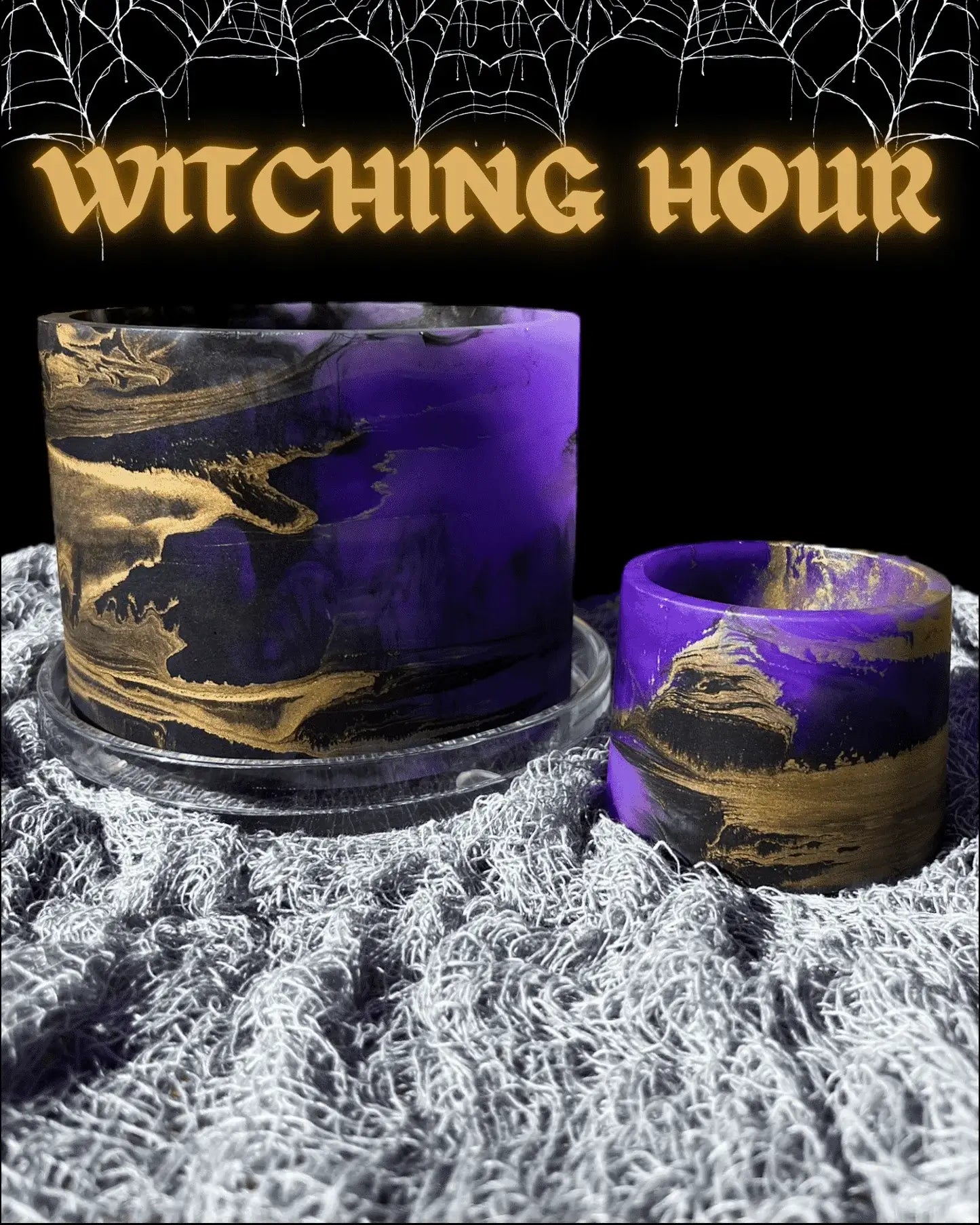 Halloween plant pot black gold purple witching hour