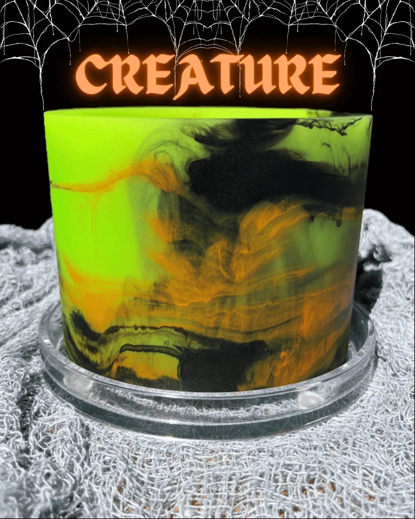 Halloween plant pot slime green black orange creature