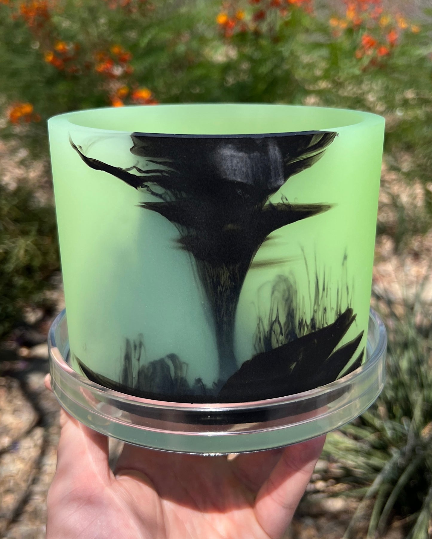 Plant Pot - Translucent Florescent Yellow | Black