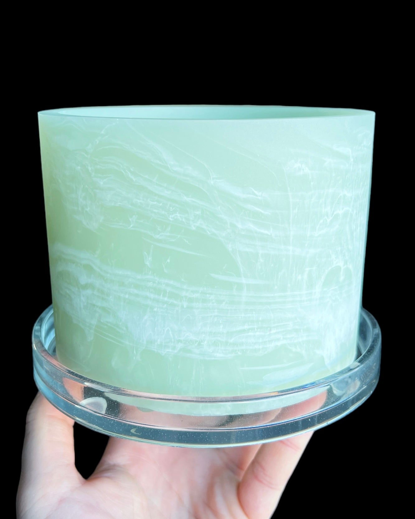 Plant Pot - celery green | white - Neutral Pastel