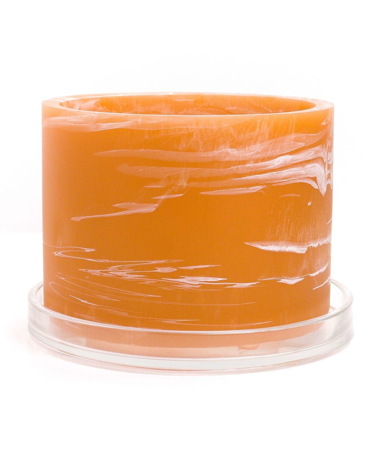 apricot orange white handmade resin plant pot 6 inch indoor planter with drainage