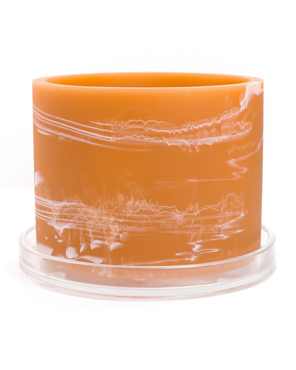 apricot orange white handmade resin plant pot 6 inch indoor planter with drainage