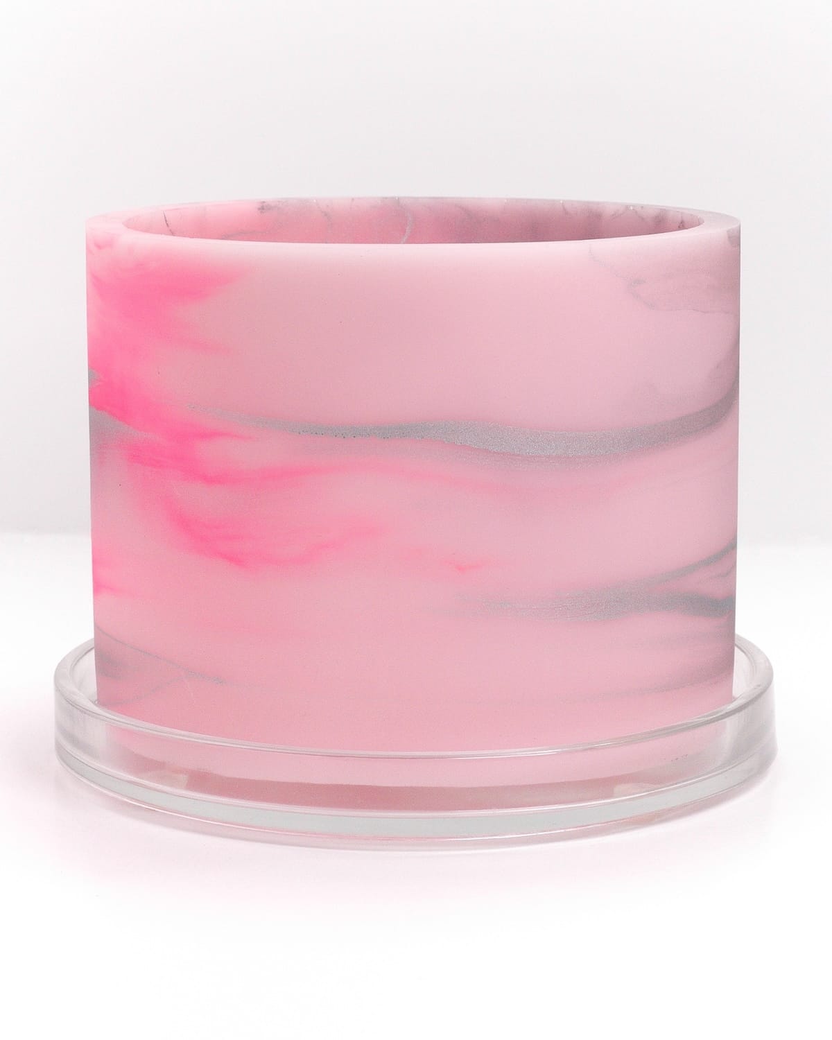 baby pink silver hot pink handmade resin plant pot 6 inch indoor planter with drainage