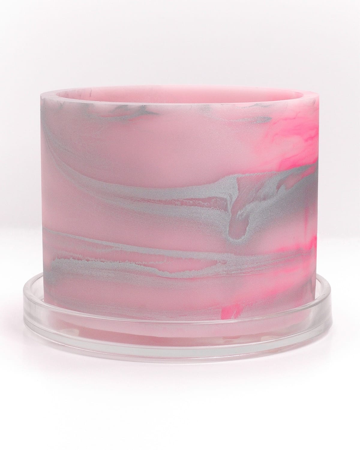 baby pink silver hot pink handmade resin plant pot 6 inch indoor planter with drainage