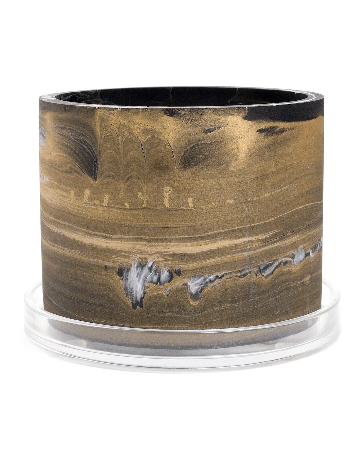 black gold white handmade resin plant pot 6 inch indoor planter with drainage