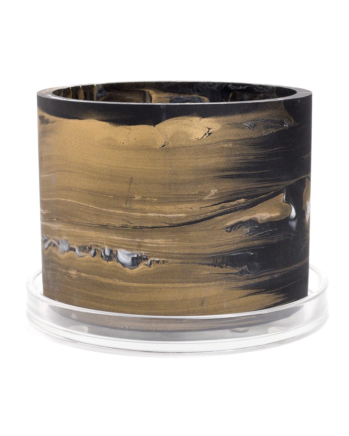 black gold white handmade resin plant pot 6 inch indoor planter with drainage