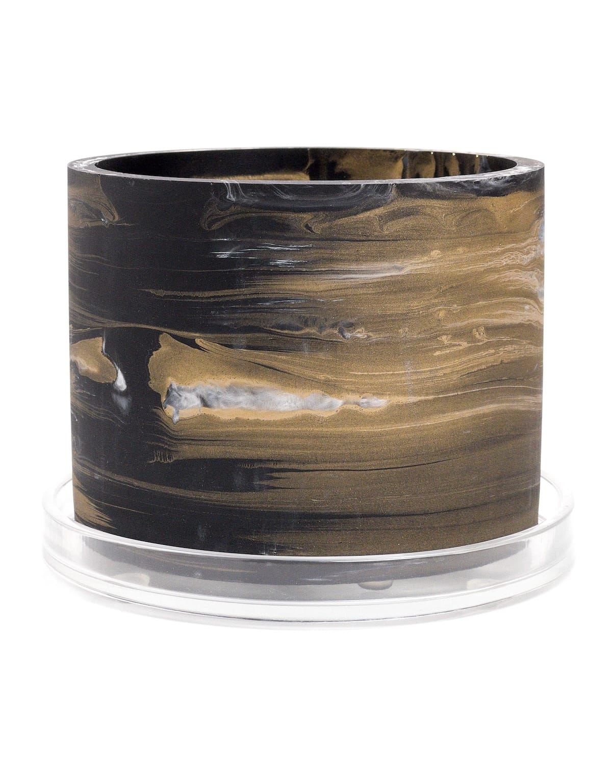 black gold white handmade resin plant pot 6 inch indoor planter with drainage