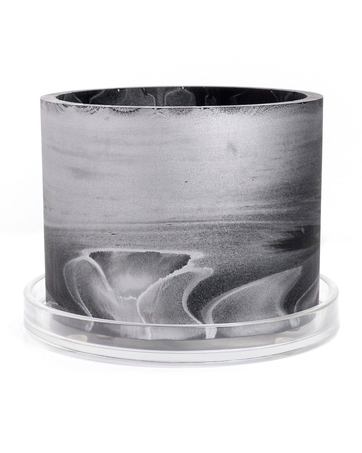 black silver handmade resin plant pot 6 inch indoor planter with drainage