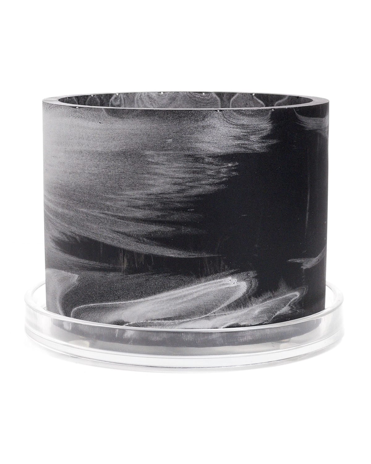 black silver handmade resin plant pot 6 inch indoor planter with drainage