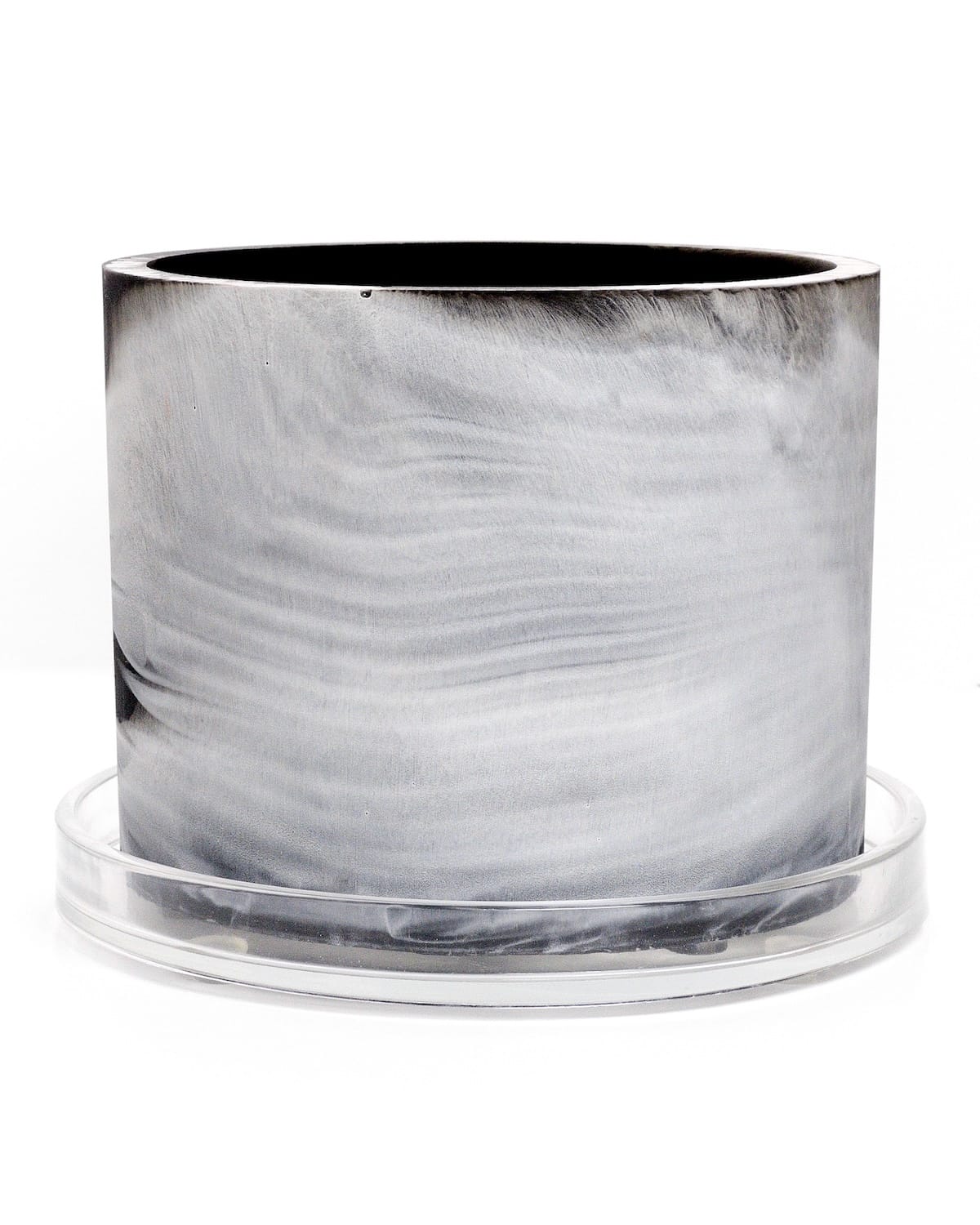 black white handmade resin plant pot 6 inch indoor planter with drainage