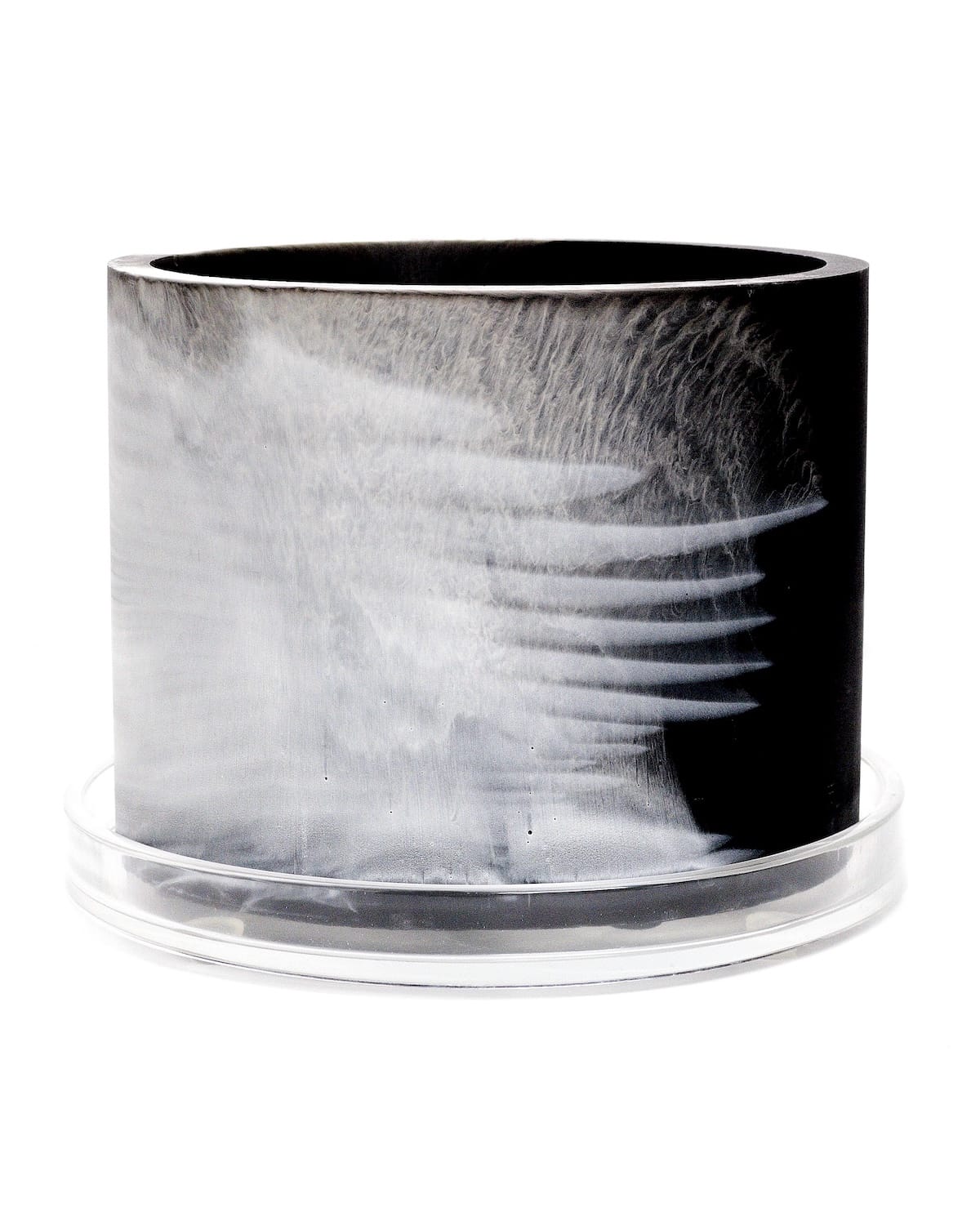 black white handmade resin plant pot 6 inch indoor planter with drainage