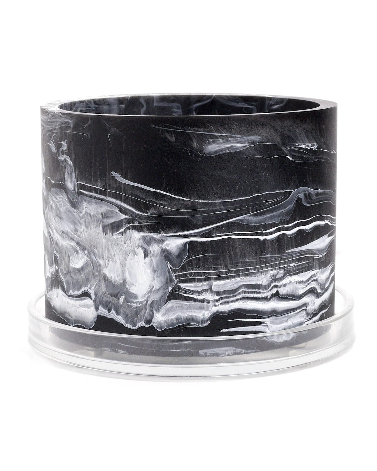 black white handmade resin plant pot 6 inch indoor planter with drainage