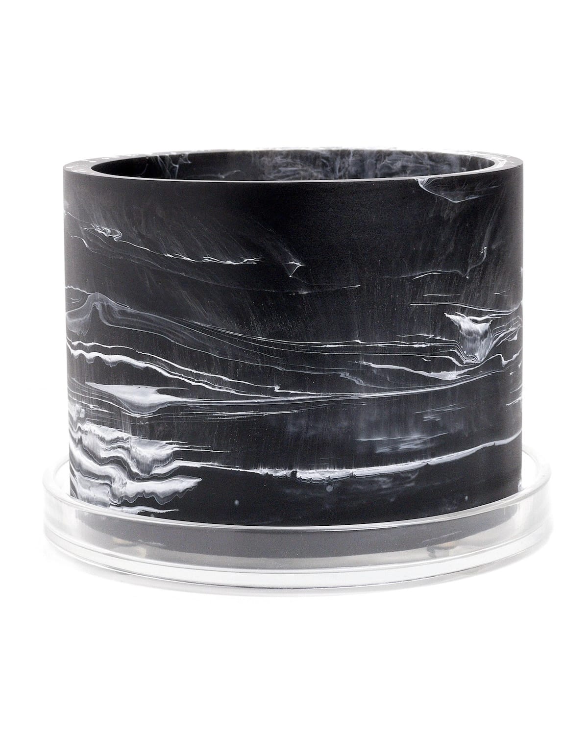 black white handmade resin plant pot 6 inch indoor planter with drainage