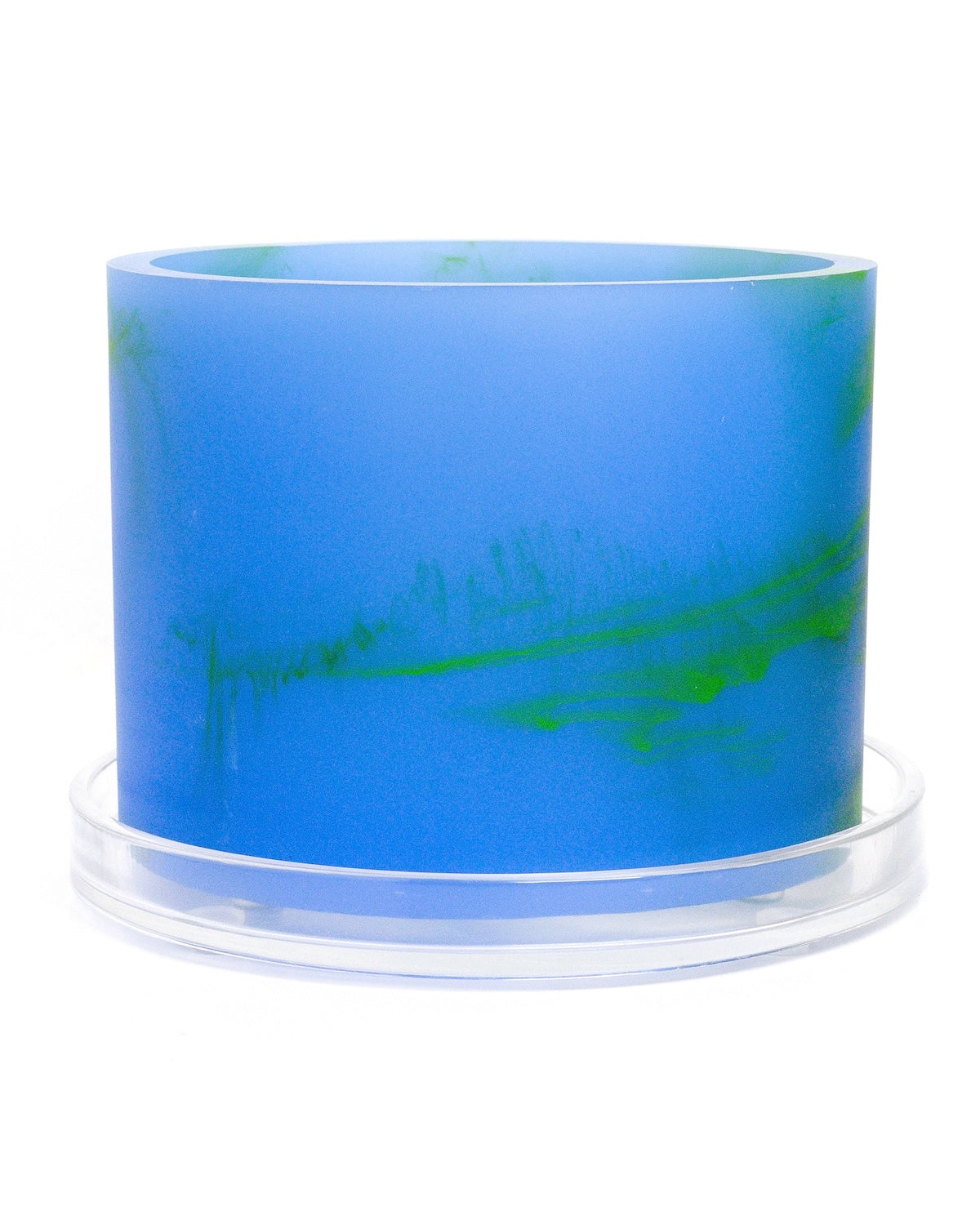 blue lime green handmade resin plant pot 6 inch indoor planter with drainage