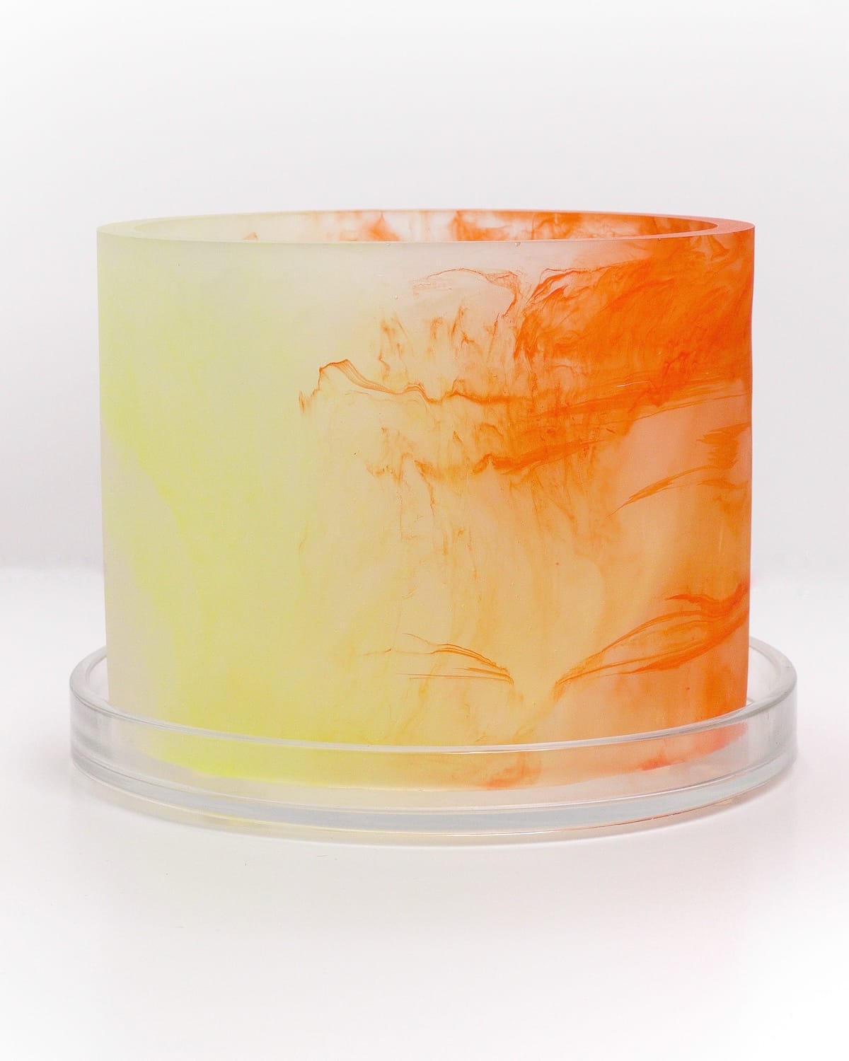 clear orange highlighter yellow handmade resin plant pot 6 inch indoor planter with drainage