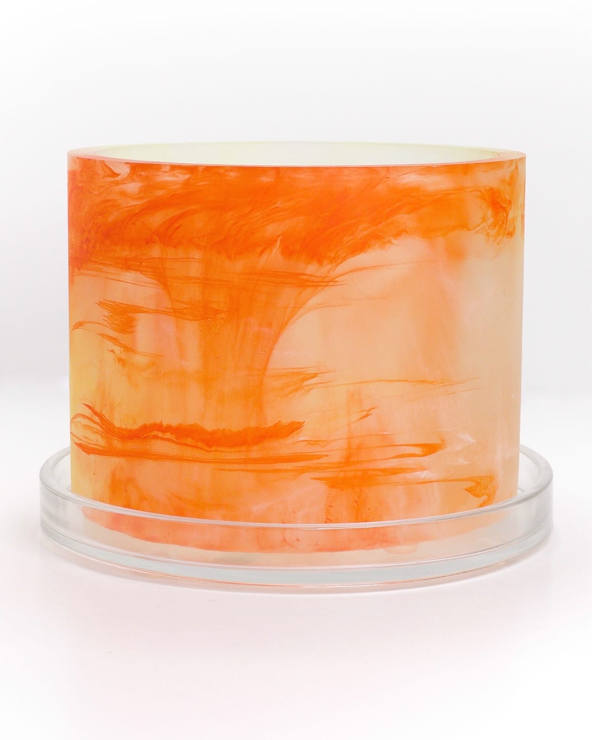 clear orange highlighter yellow handmade resin plant pot 6 inch indoor planter with drainage