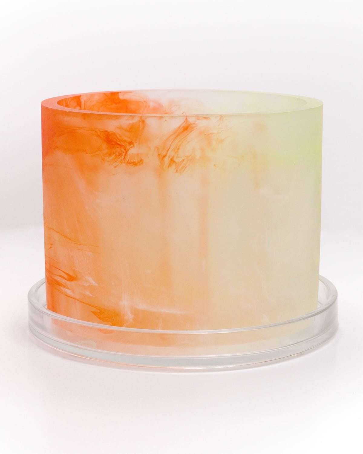 clear orange highlighter yellow handmade resin plant pot 6 inch indoor planter with drainage