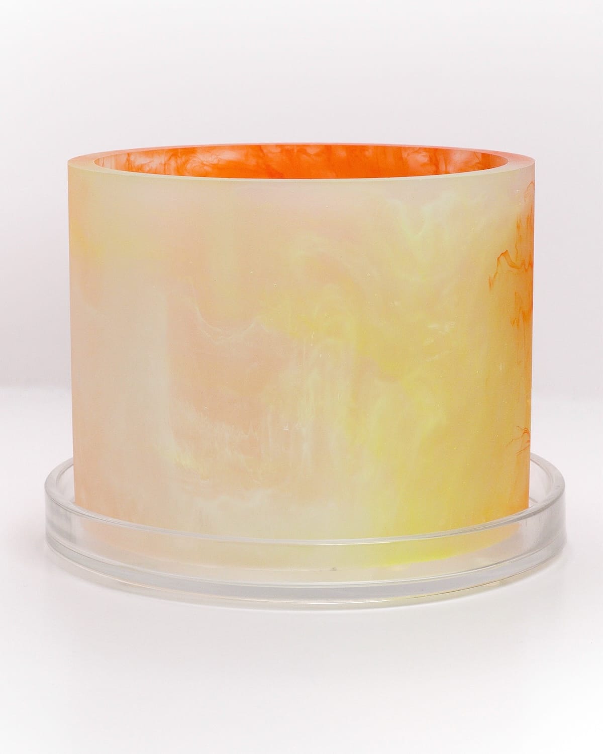 clear orange highlighter yellow handmade resin plant pot 6 inch indoor planter with drainage