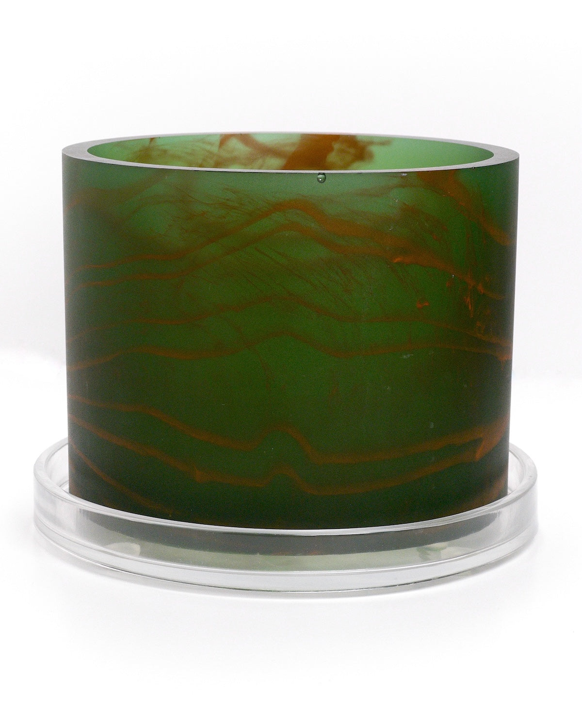 dark green orange handmade resin plant pot 6 inch indoor planter with drainage