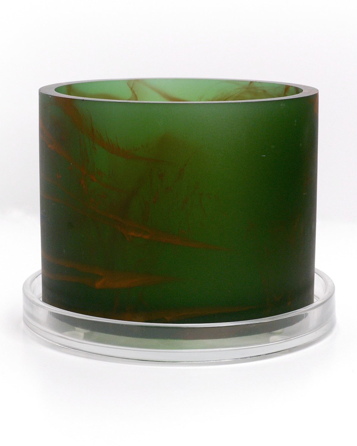 dark green orange handmade resin plant pot 6 inch indoor planter with drainage