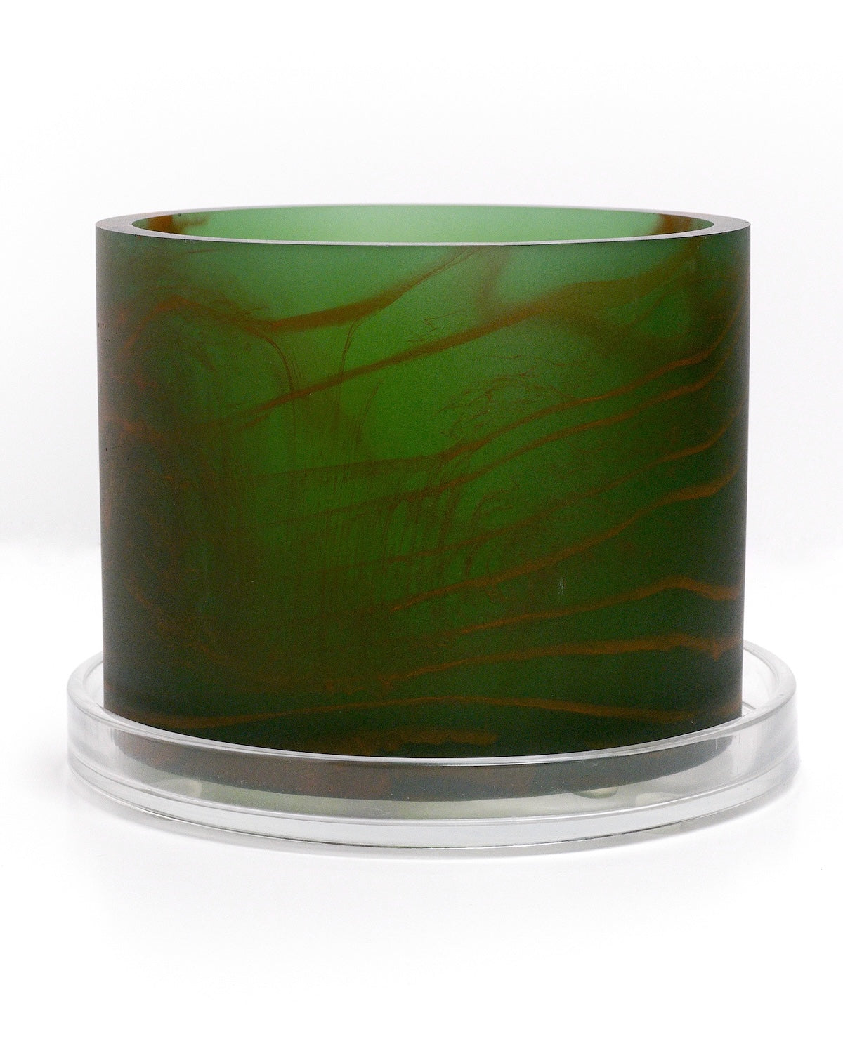 dark green orange handmade resin plant pot 6 inch indoor planter with drainage