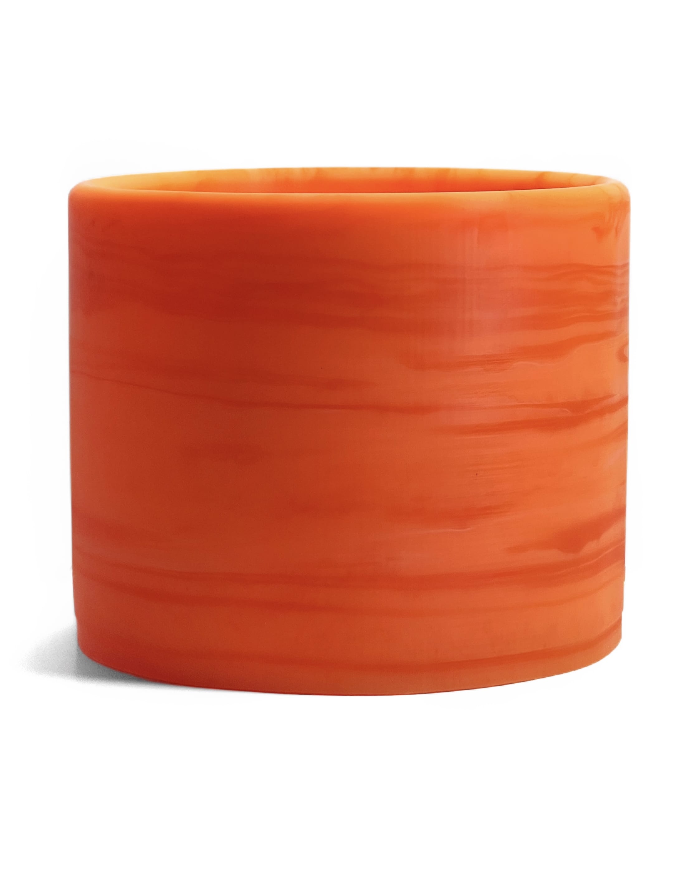 Fluorescent Orange Monochromatic Resin Planter - 8 Inch Handmade