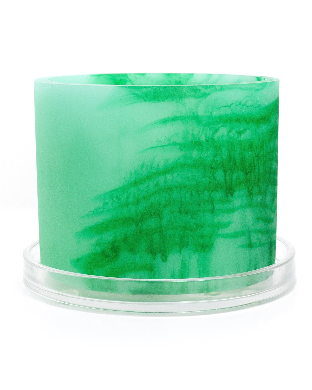 green monochromatic handmade resin plant pot 6 inch indoor planter with drainage