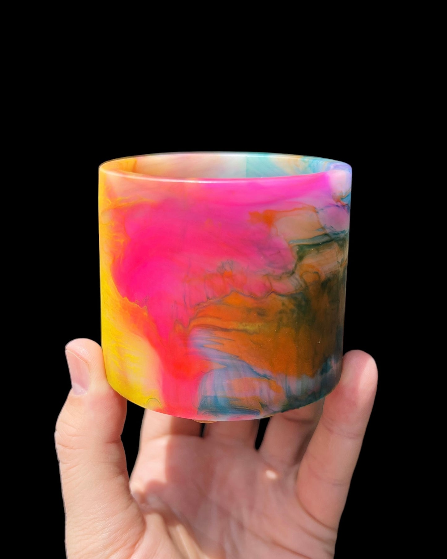 handmade resin plant pot 6 inch indoor planter with drainage