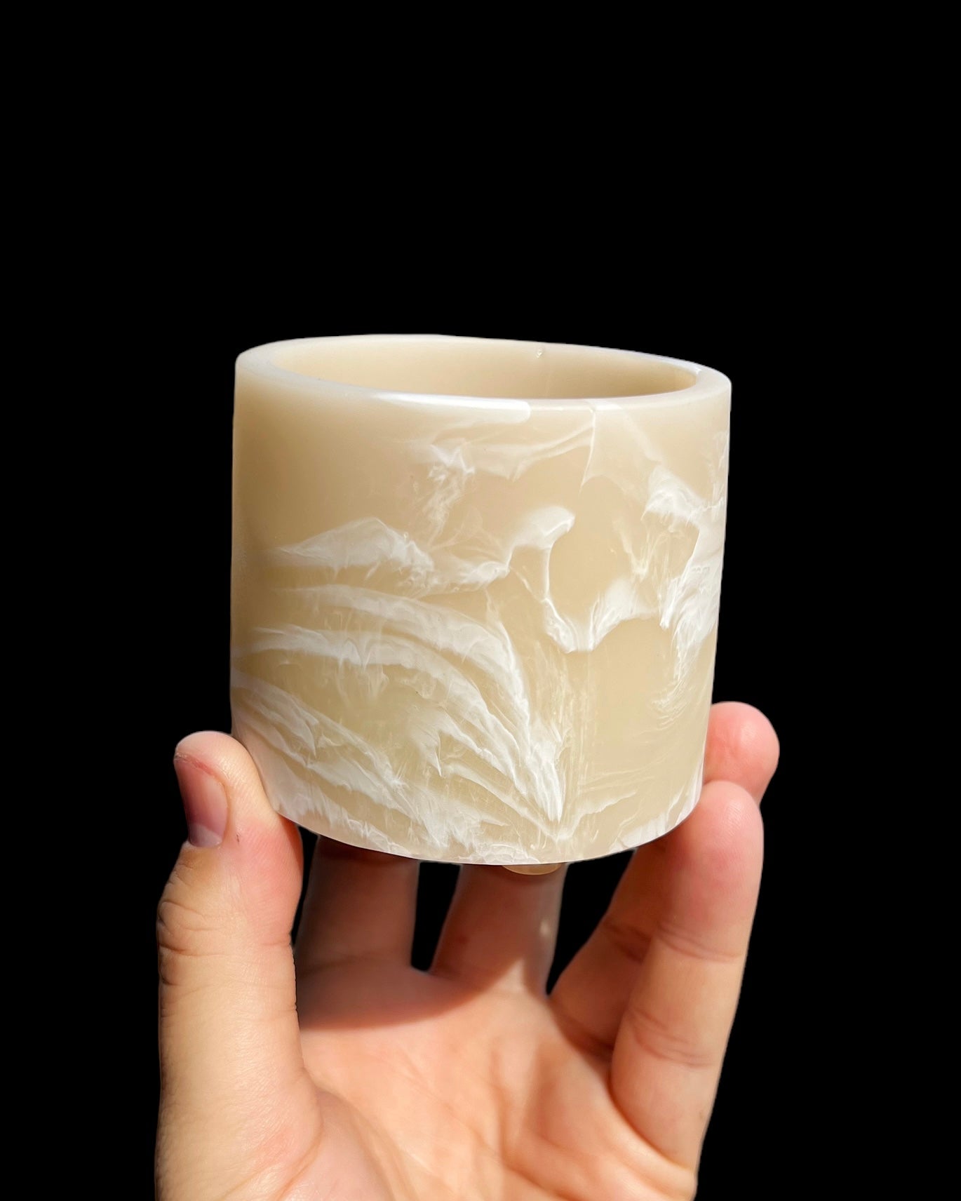 neutral plant pots Custard & White Mini Resin Planter - 2.5 Inch Handmade Plant Pot