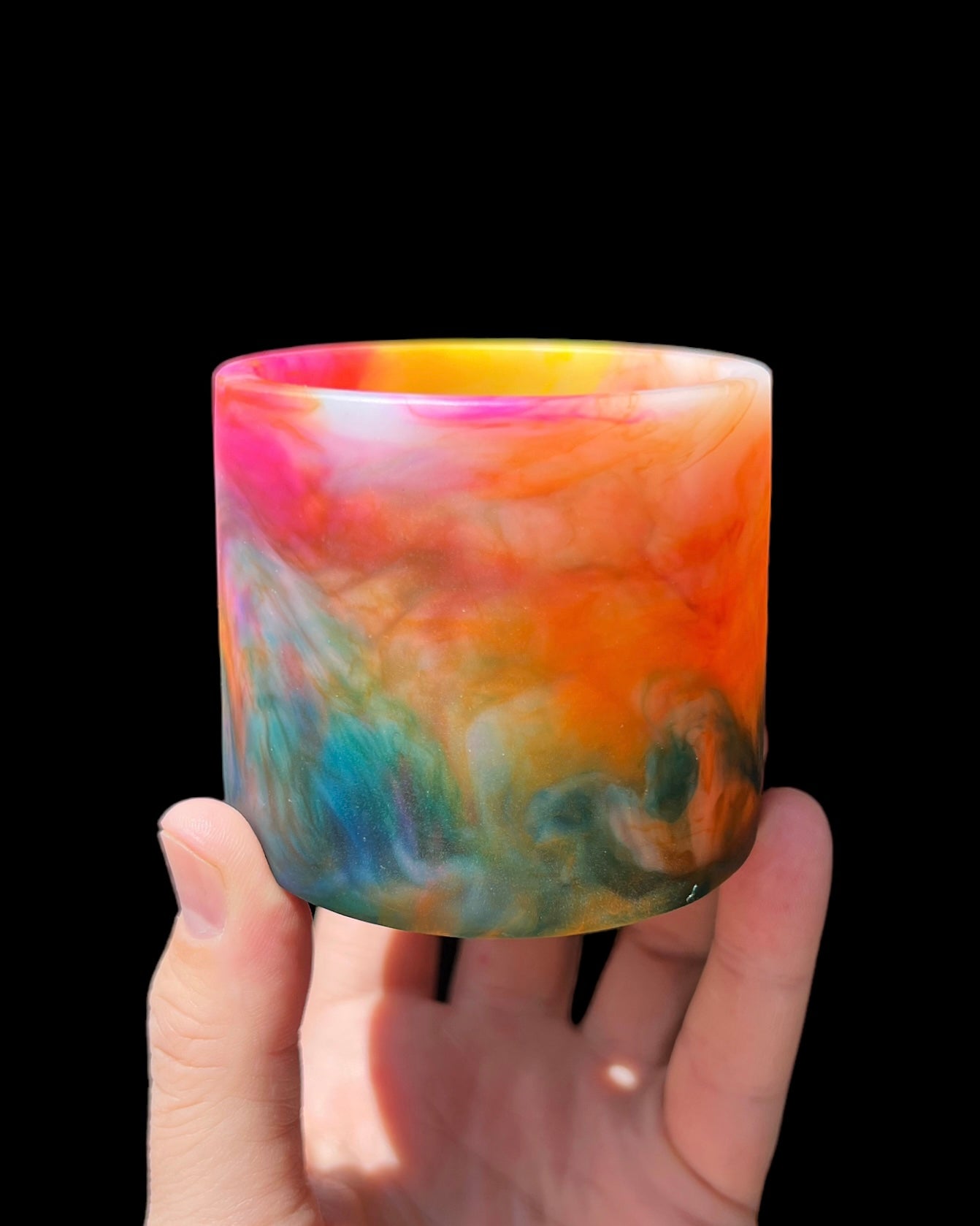 handmade resin plant pot 6 inch indoor planter with drainage