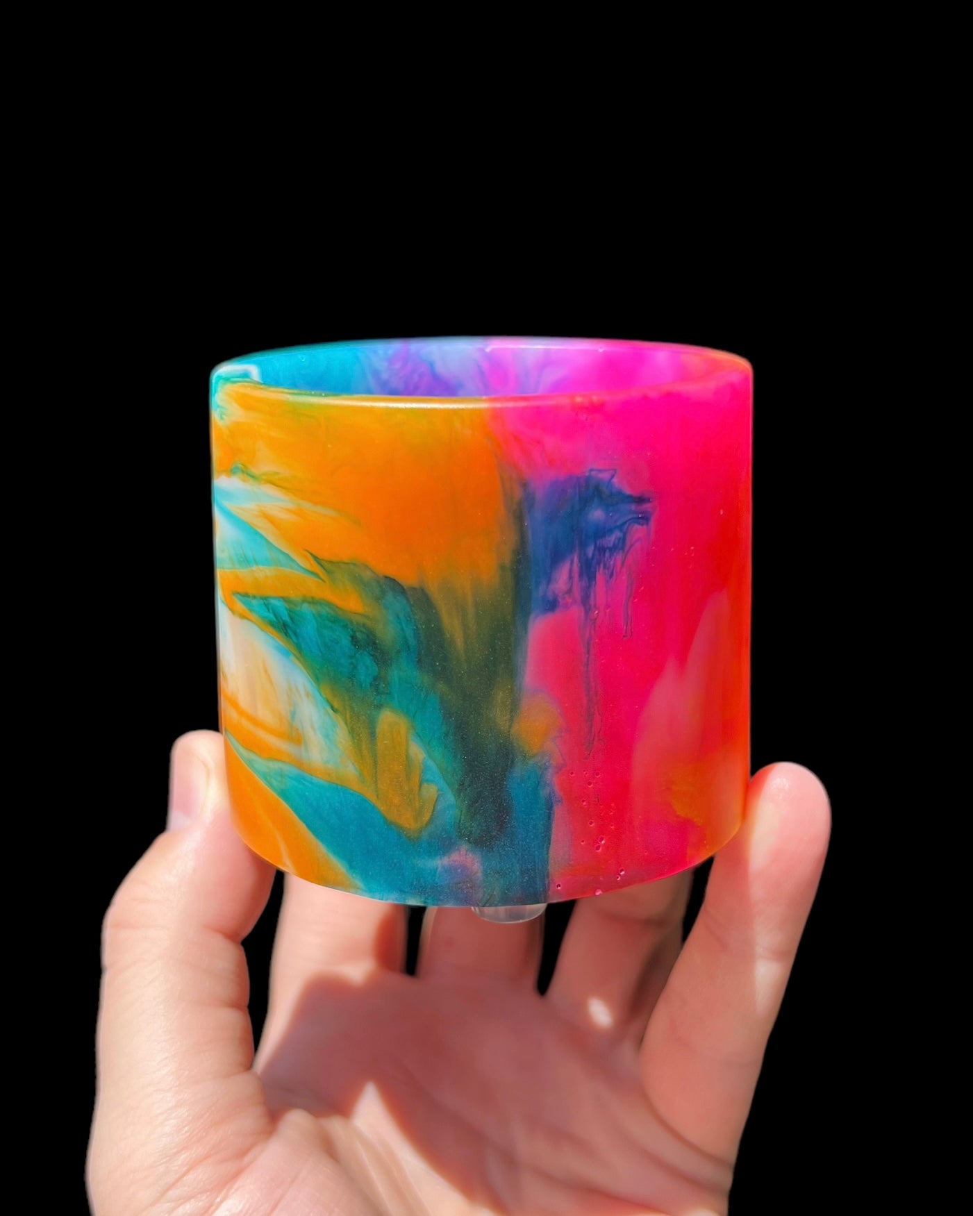 handmade resin plant pot 6 inch indoor planter with drainage