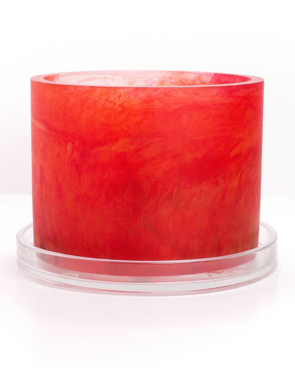 inferno red orange handmade resin plant pot 6 inch indoor planter with drainage