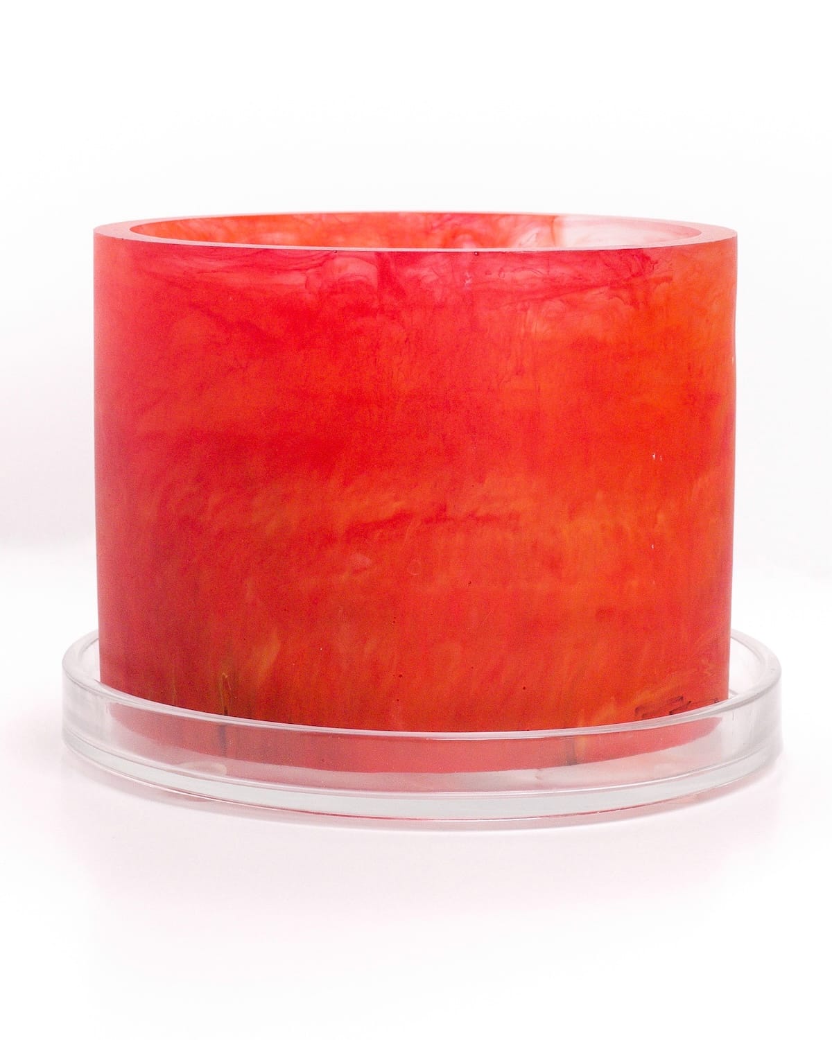 inferno red orange handmade resin plant pot 6 inch indoor planter with drainage