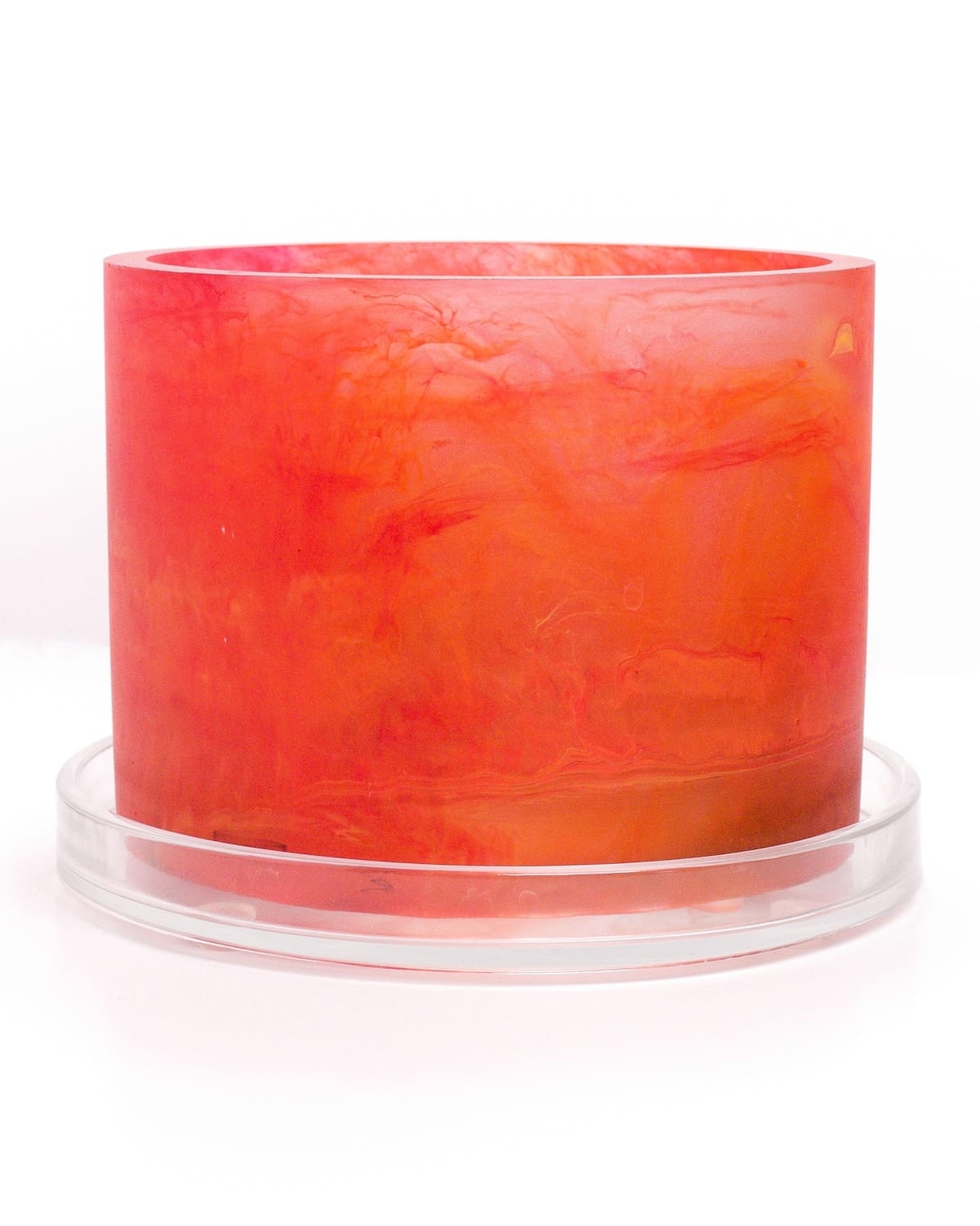 inferno red orange handmade resin plant pot 6 inch indoor planter with drainage