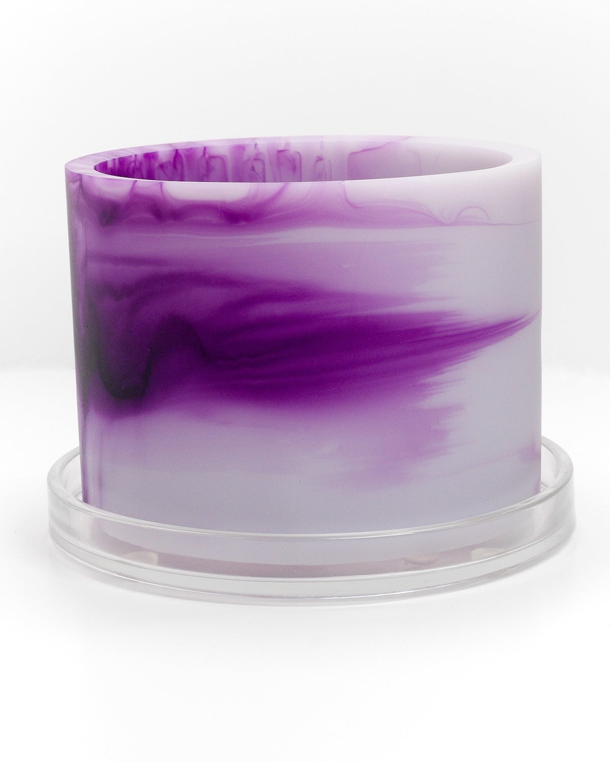 lavender purple handmade resin plant pot 6 inch indoor planter with drainage