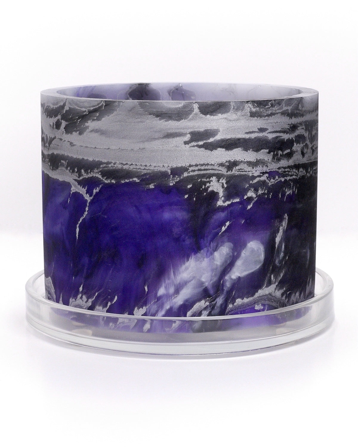 purple planter indoor Lavender Purple, Silver & Black Resin Planter - 6 Inch Handmade Plant Pot