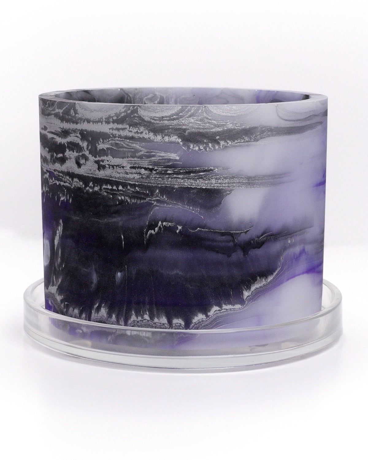 lavender purple silver black handmade resin plant pot 6 inch indoor planter with drainage