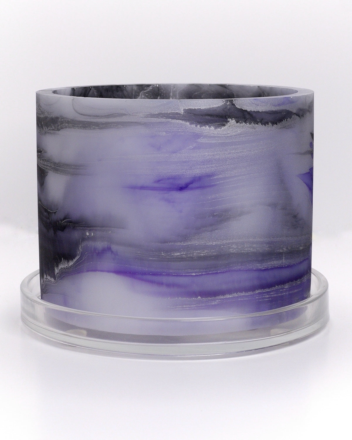 lavender purple silver black handmade resin plant pot 6 inch indoor planter with drainage