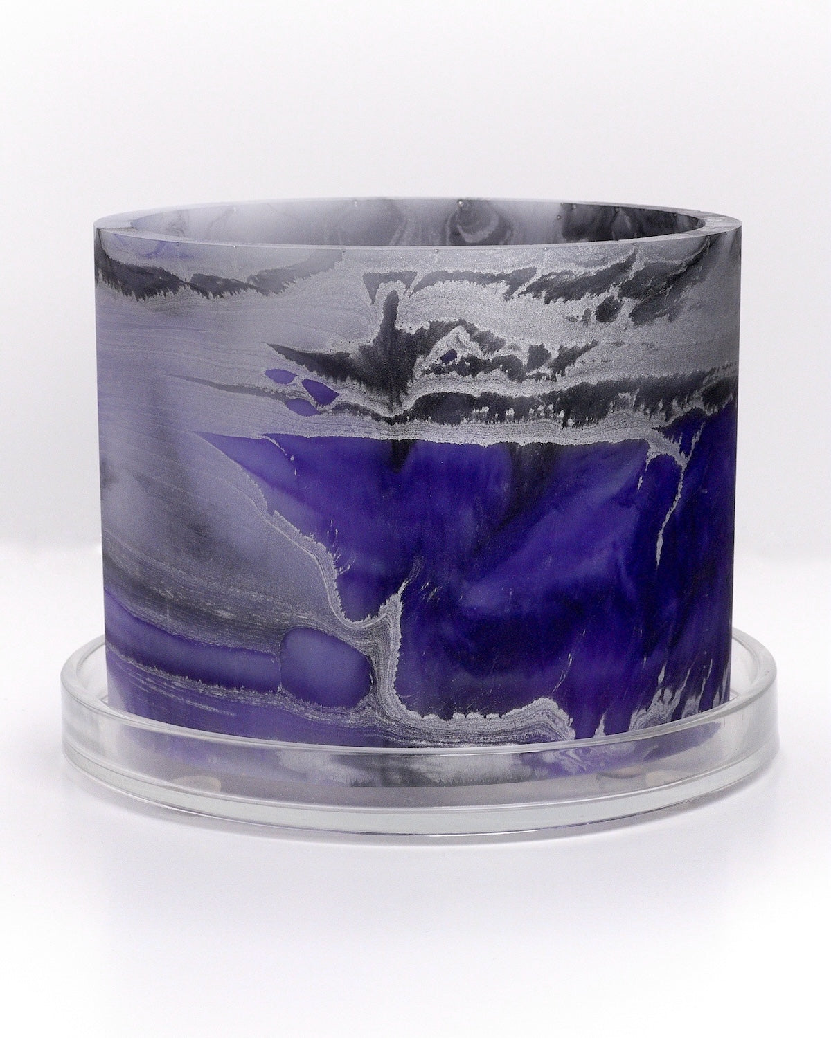 lavender purple silver black handmade resin plant pot 6 inch indoor planter with drainage