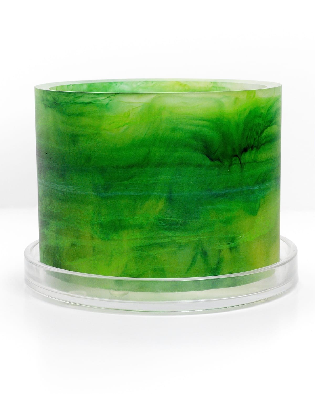 lime forest green white clear handmade resin plant pot 6 inch indoor planter with drainage