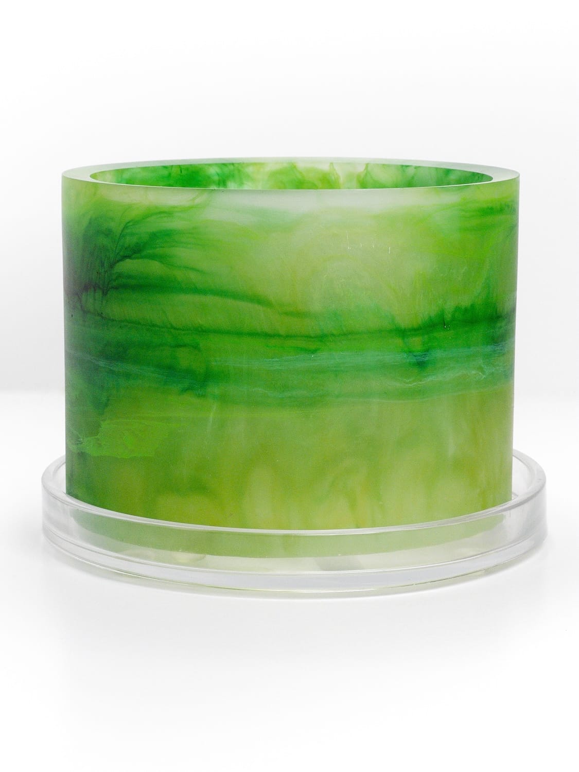 lime forest green white clear handmade resin plant pot 6 inch indoor planter with drainage