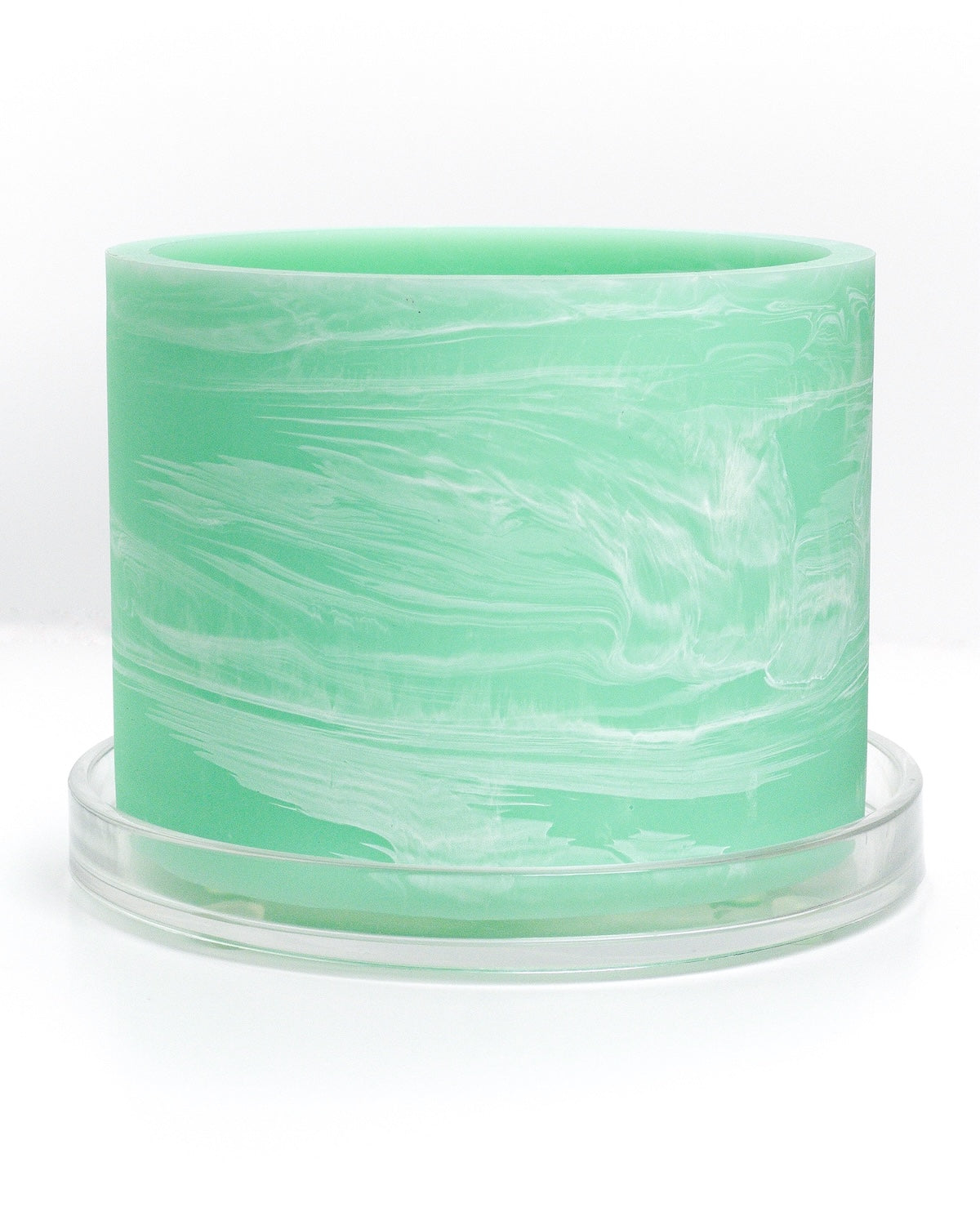 mint green white handmade resin plant pot 6 inch indoor planter with drainage