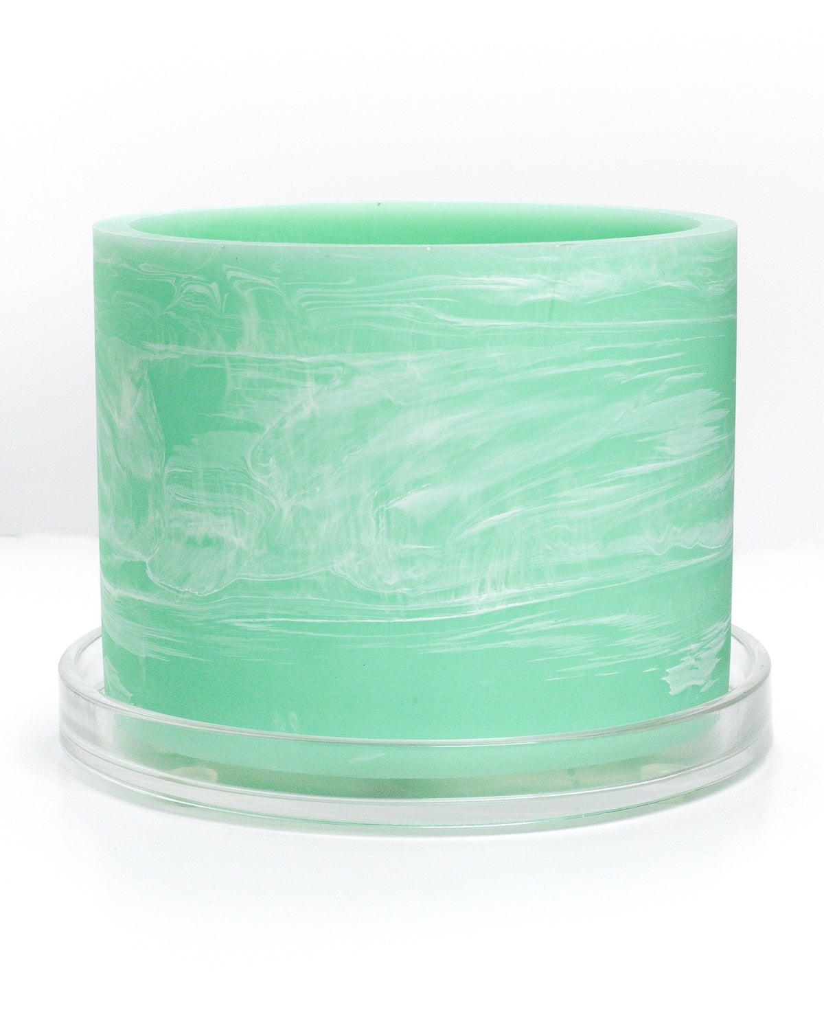 mint green white handmade resin plant pot 6 inch indoor planter with drainage
