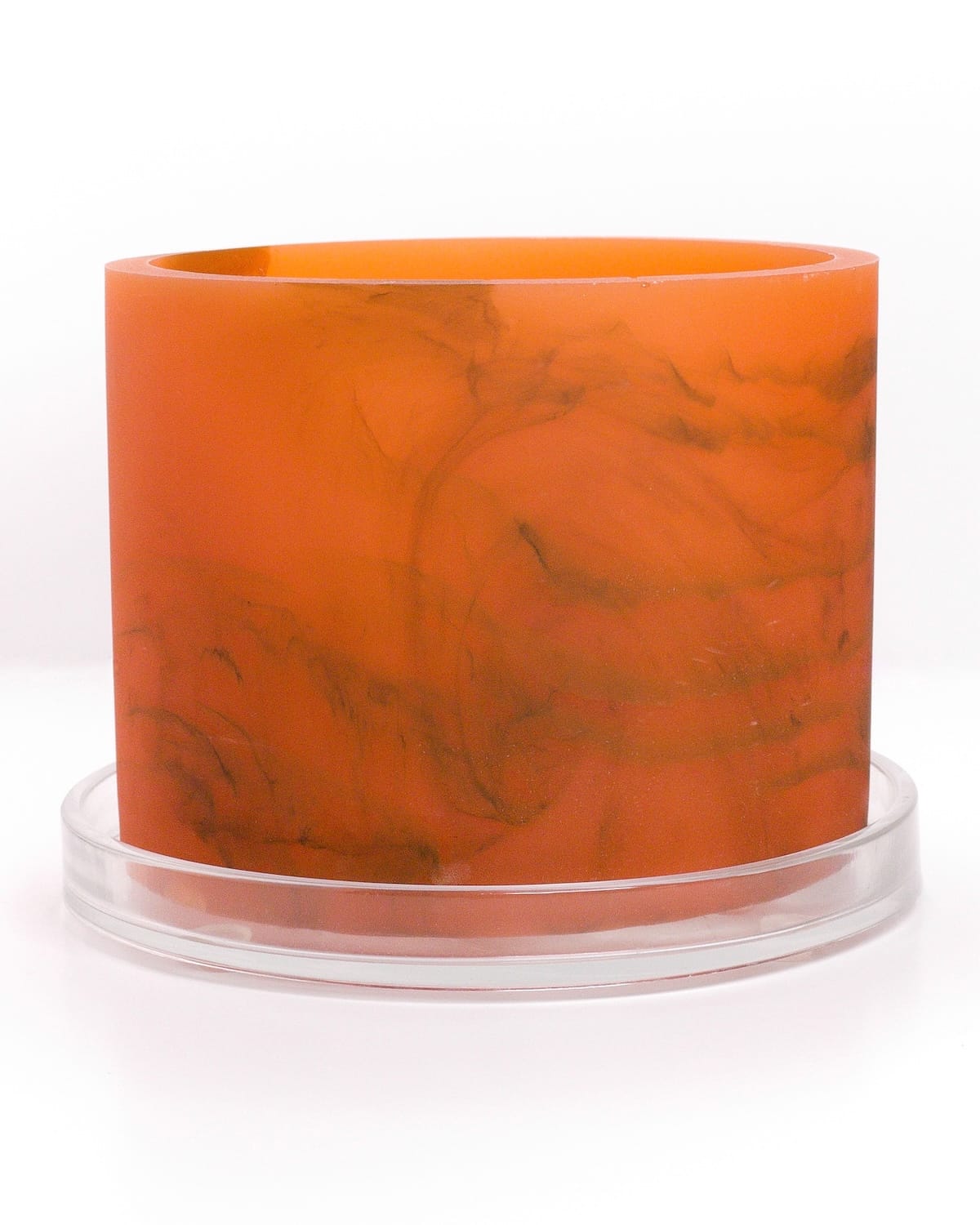 orange brown handmade resin plant pot 6 inch indoor planter with drainage